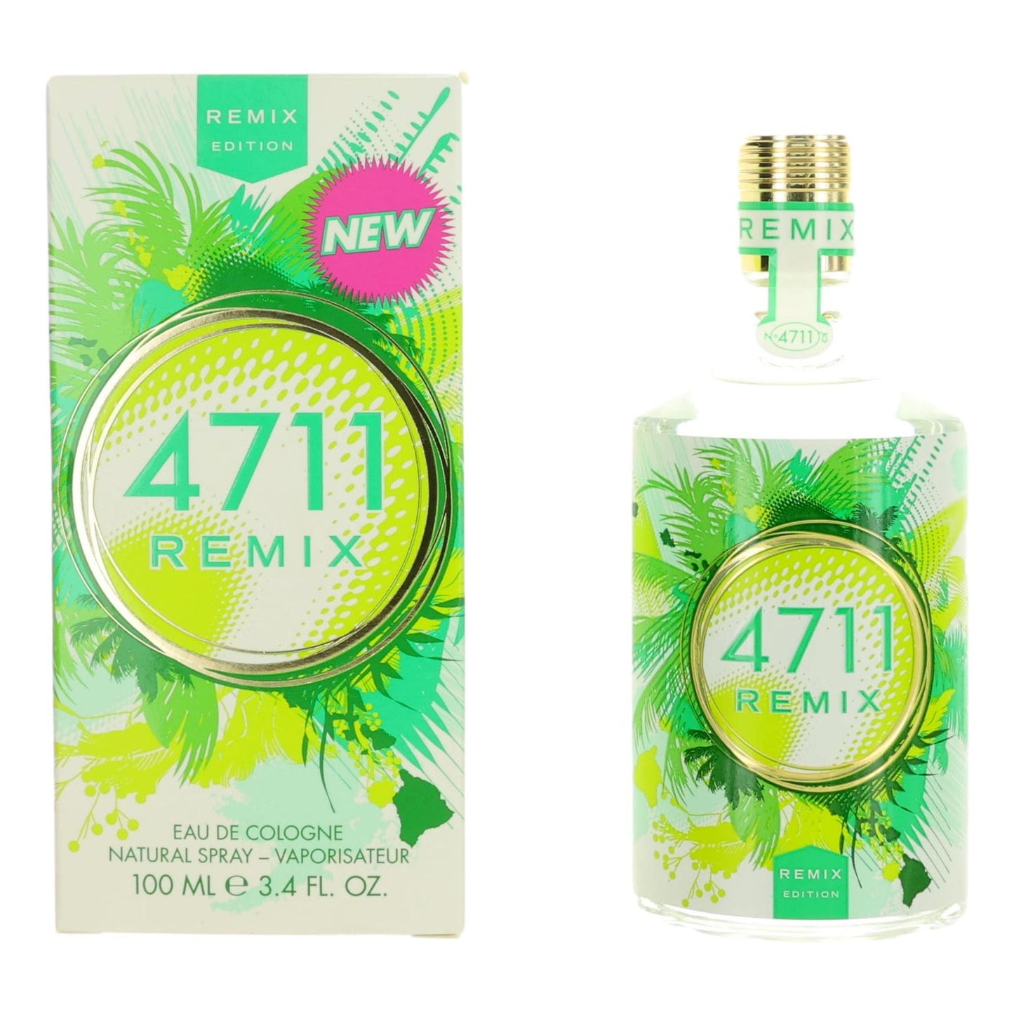4711 Remix Green Oasis by Muelhens, 3.4 oz Eau de Cologne Spray for Unisex