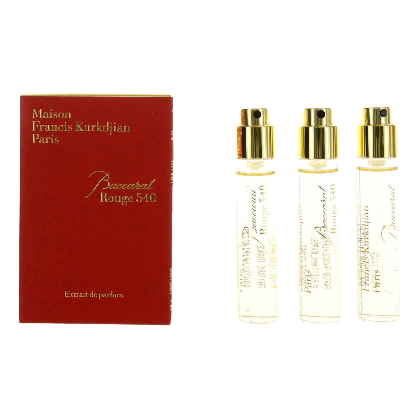 Baccarat Rouge 540 by Maison Francis Kurkdjian, 3 x 0.37 oz Extrait de Parfum Spray for Unisex
